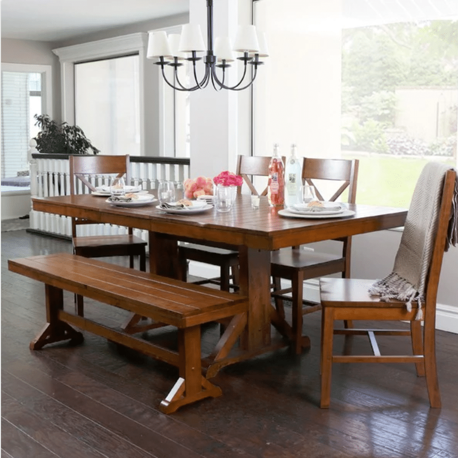 Antique Country Table with Bench 1