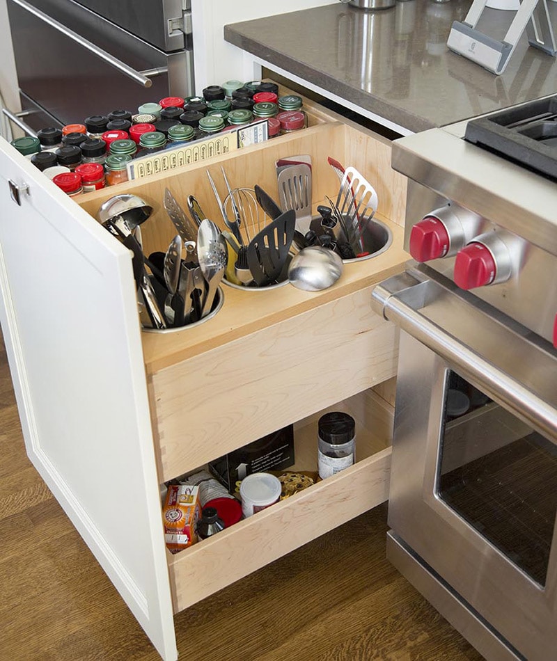 kitchen with pull out drawers