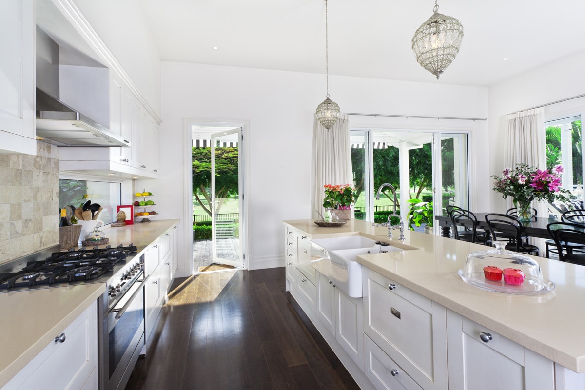 table for a galley kitchen