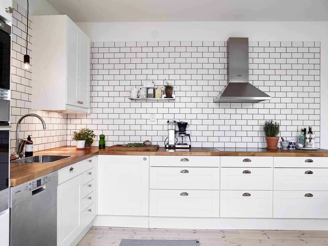 White Tiles Black Grout COCO LAPINE DESIGN