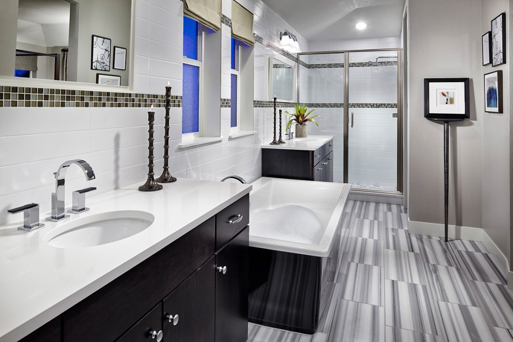 Master Bath with Two Vanities Duet Design Group